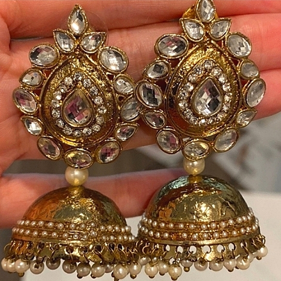 Sabhyasachi Jhumka Indian Earrings New - Picture 5 of 6